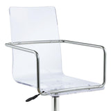 ZUN Clear and Chrome Acrylic Office Chair with Casters B062P153792