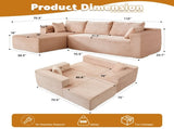 Compression Sectional Couch with Comfy Chaise, Boneless L Shape Sofa with Deep Seat, Minimalist 21327516