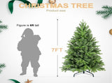 Artificial 7ft Green Christmas Tree with 1375 PE/PVC Mixed Branch Tips, memory wireiron wire, 53602268