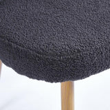 Modern GRAY dining chair with iron tube wood color legs, shorthair cushions and W23461122