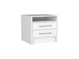 Nightstand 23.6" H, with 2 Drawers and 1 Shelf, White B097P250850