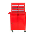 ZUN Detachable 5 Drawer Tool Chest with Bottom Cabinet and One Adjustable Shelf--Red 24206924