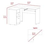 ZUN Raleigh L-Shaped Desk, Two Drawers, One Shelf, CPU Storage B128P148968