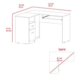 ZUN Mix L-Shaped Desk, Keyboard Tray, Two Drawers, Single Open Shelf -Black B20091961