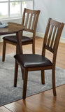 Kitchen 5pc Dining Set Round Dining Table And 4x Side Chairs Walnut, Dark Brown Transitional Solid B011P162634
