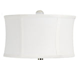 Diamond Torch 25.75" Contemporary Crystal Table Lamp in Clear K9 Crystal with Off-White Linen Shade B202P224008