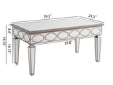 ZUN Elegant shiny silver mirror coffee table, cocktail table W100540564