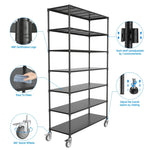 ZUN 7 Tier Standing Shelf Units, 2800 LBS NSF Height Adjustable Metal Garage Storage Shelves with W1550122517