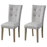Grey and Oak Tufted Back Side Chairs B062P182762