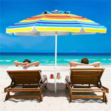 7.2 Feet Outdoor Beach Umbrella with Tilt Mechanism 49206287