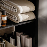 30" Modern Bathroom Vanity with Ceramic Sink, Bathroom Vanity Cabinet with Tempered Blurred Glass N817P279904B