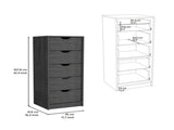Dresser 42H" 5 Drawers Narrow Dresser, Slim Storage Chest of Drawers, Bedroom, Smokey Oak B097P167438