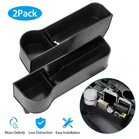 ZUN 2Pcs Car Console Side Organizer Car Seat Gap Storage Box Pocket Organizer Seat Gap Filler Catch 11916673