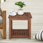 ZUN Square Wood Side Table Carbonized Color 03835542