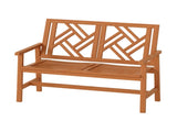 Solid Hardwood 2-Person Garden Bench, 660 LBS Capacity Ergonomic Patio Loveseat 29247752