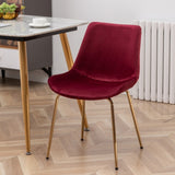 ZUN Aufurr Modern Velvet Dining Chair, Set of 2, Red T2574P164539