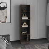 XS Bookcase Compact Bookshelf with Multiple Shelves, Dark Walnut / Black Wengue B097P350331