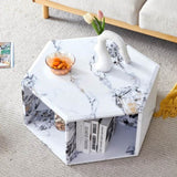 Hexagonal MDF coffee table, characteristic pattern stickers, multi-hole design to give more storage W1151P200317