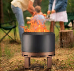 ZUN Outdoor Smokeless Fire Pit Stove 18'' for Camping Bonfire, Wood Place Firepit with W2640P224973