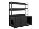 Large Cat Litter Box Enclosure Shelf Storage, Hidden Cat Washroom Furniture, Wooden Cat House 81586138