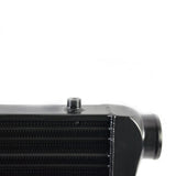 ZUN JDM 28" Turbo Intercooler Black+2.5" Aluminum Black Piping Pipe Kit Black Couplers Black 58093000