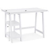 Redina Contemporary Wood Writing Desk with Storage, White T2574P164629