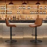 Bar Stools Set of 2, Swivel Adjustable Barstools, Bar Height Stools with Back Support, PU Leather T3623P363387