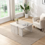 ZUN 47.24*23.62 inch and 35.43*31.49 inch Rectangle Wood Detachable Coffee Table, Single L Shape W2317P233137