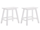 2pcs Pine Wood Saddle Seat Bar Stool White 53405809