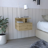 Adele Floating Nightstand with Drawer and Open Storage Shelves B200P188831