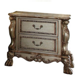 Gold Patina and Bone 2-Drawer Nightstand B062P215403