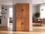Freestanding 4-Door Kitchen Pantry Cabinet, Large Storage with Adjustable Shelves & Doors 70120057
