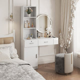 White modern simple hair desk, multi-layer storage, large storage space W33163006