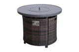 ZUN 25" H x 32" W Aluminum Outdoor Fire Pit Table with Lid B120142404