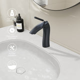 Matte Black Single Handle Lavatory Basin Sink Faucet W1217P214964
