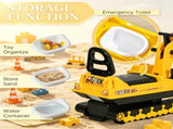 Yellow Black No Power Excavator Toy Durable Ride On Tractors Digger Movable Scooter Walker, Basket 86452140