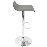 Ale Contemporary Adjustable Barstool in Grey PU Leather by LumiSource - Set of 2 B202P222267