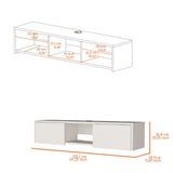 ZUN Tabor Floating TV Stand, Wall Unit with 2 Doors and Open Shelf B200P176182