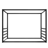 Queen size sunshade floor bed, iron double-size bed frame, modern low-profile double-size bed, W1858P282501