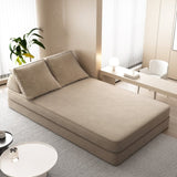 86.6"Multifunctional Convertible Sofa Bed with 2 Removable Backrests and 2 Pillows,Fuffy Chenille W3219P340668