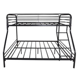 Heavy Duty Twin-Over-Full Metal Bunk Bed, Easy Assembly with Enhanced Upper-Level Guardrail, Black W840127266