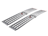 7.5ft 2pcs Heavy Duty Four-section Aluminum Arched ATV UTV Ramps Silver 48101544