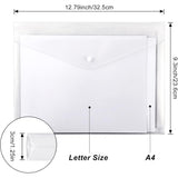 ZUN 50pcs Clear Envelopes, Expandable Folders for Documents and Waterproof Folders with Snap Closure, A4 84677840