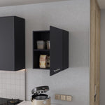 ZUN So- Hi Wall Cabinet in Melamine with One Door, Black B128P237141