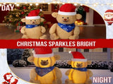 Set of 2 Lighted Plush Bear Christmas Decorations, Pre-lit Pull Up Holiday Decor with 60 Warm White 24322827