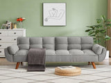 New Design Linen Sofa Furniture Adjustable Backrest Easily Assembled Recliners-GRAY 38632181