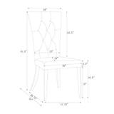 Set of 2 Velvet Upholstered Side Chairs, Grey and Chrome B016P227275