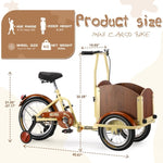 ZUN Foldable Tricycle for Kids Ages 6-12,Mini Cargo,Pet,Reverse Tricycle,Outdoor Parent-Child W1019P163630