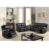 ZUN ACME Zuriel Motion Sofa, Black Synthetic Leather LV52285