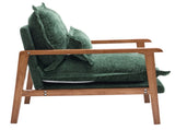 Cloud Shaped Indoor Leisure with Solid Wood Armrest & Solid Wood Frame, Chenille Fabric Accent 12027866